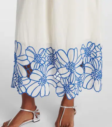 Velvet Juliette embroidered cotton midi dress | Thumbnail 3
