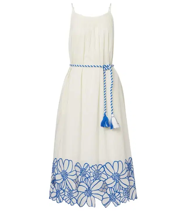 Velvet Juliette embroidered cotton midi dress