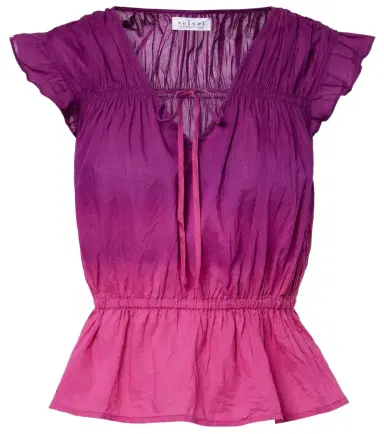 Velvet Kaia gathered cotton top | Thumbnail 1