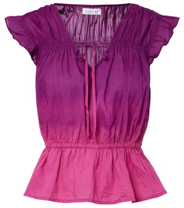 Velvet Kaia gathered cotton top