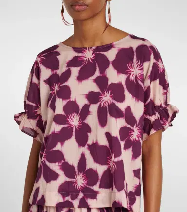 Velvet Delilah floral cotton poplin blouse | Thumbnail 5