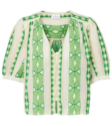 Velvet Marissa cotton jacquard blouse | Thumbnail 1