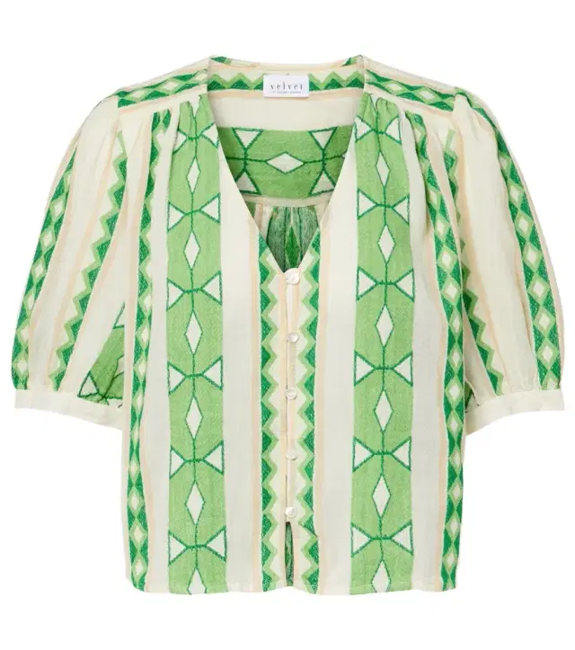 Velvet Marissa cotton jacquard blouse
