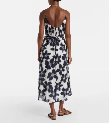 Velvet Floral cotton voile midi dress | Thumbnail 2