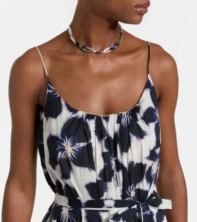 Velvet Floral cotton voile midi dress | Thumbnail 4