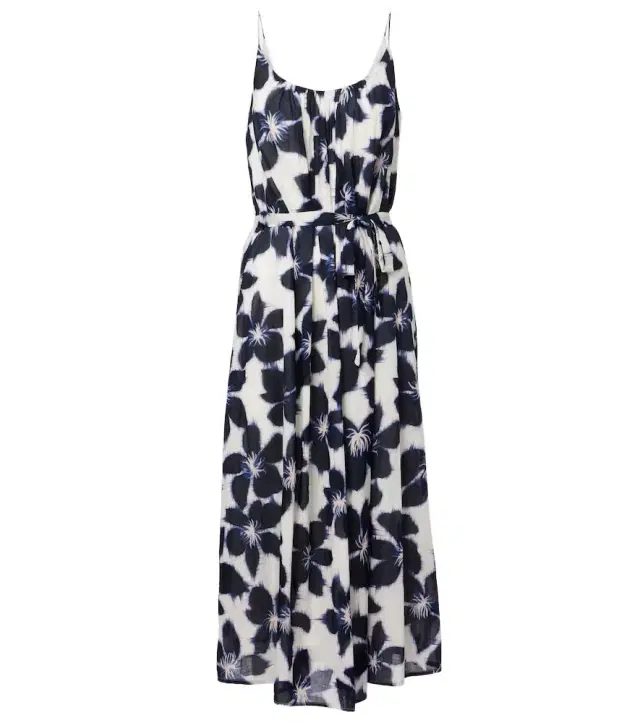 Velvet Floral cotton voile midi dress