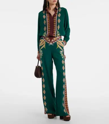 Etro Printed silk wide-leg pants | Thumbnail 5