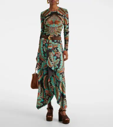 Etro Floral asymmetric wrap skirt | Thumbnail 5