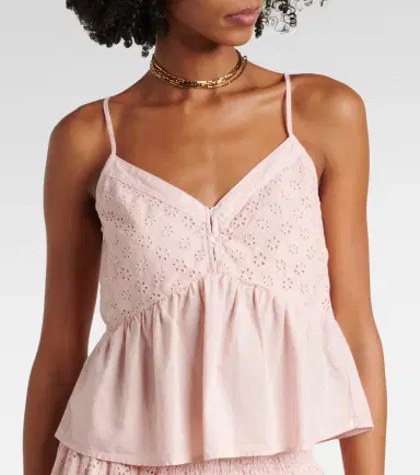 Velvet Aliah embroidered cotton poplin top | Thumbnail 3