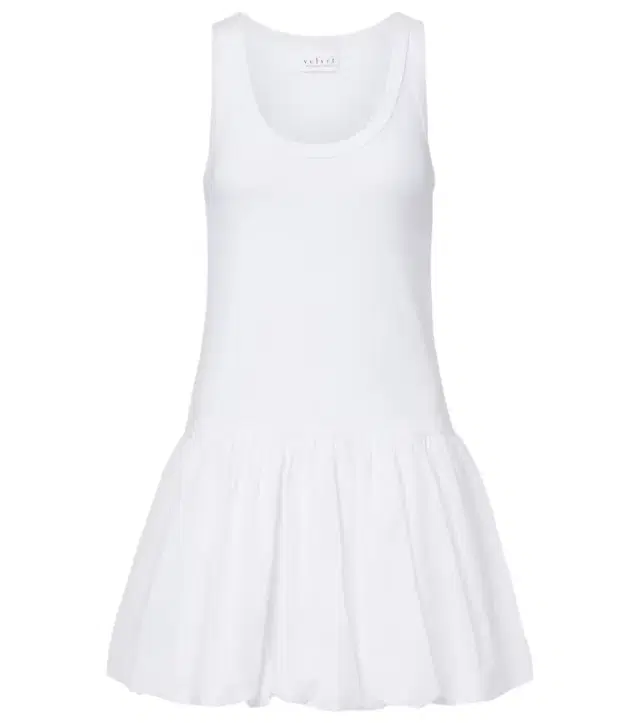 Velvet Isla cotton-blend poplin minidress