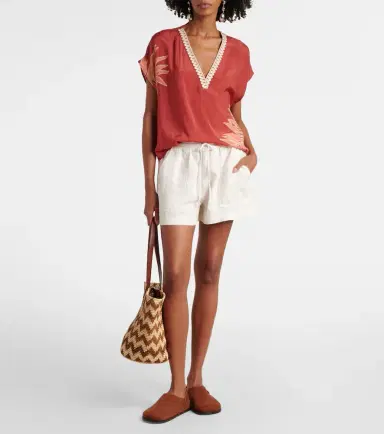 Velvet Naomi embroidered printed top | Thumbnail 2
