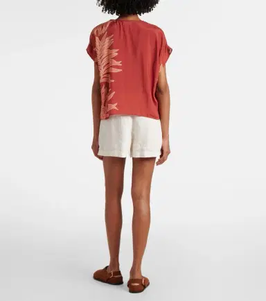 Velvet Naomi embroidered printed top | Thumbnail 5