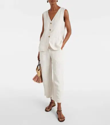 Velvet Issa linen barrel-leg pants | Thumbnail 5
