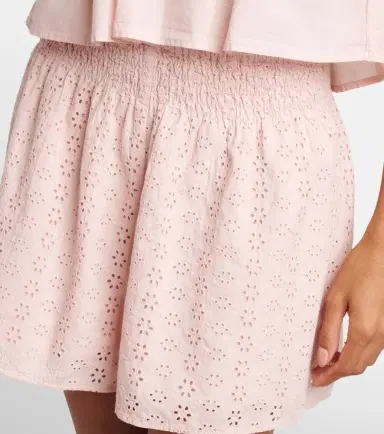Velvet Iris embroidered cotton poplin shorts | Thumbnail 3