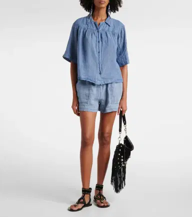 Velvet Sutton linen shorts | Thumbnail 3