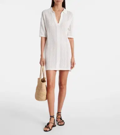 Velvet Mila cotton pointelle minidress | Thumbnail 2