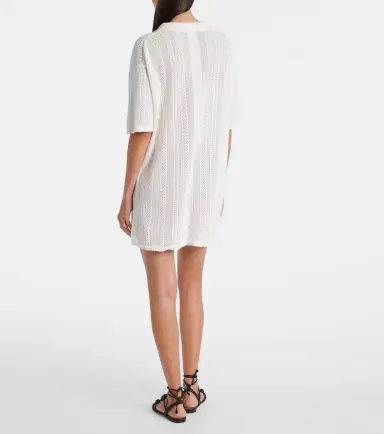 Velvet Mila cotton pointelle minidress | Thumbnail 4