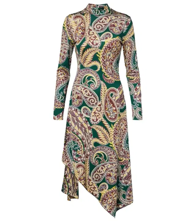 Etro Paisley asymmetric midi dress