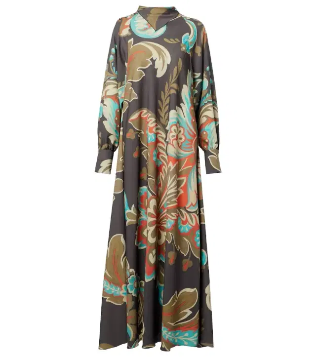 Etro Printed asymmetric maxi dress