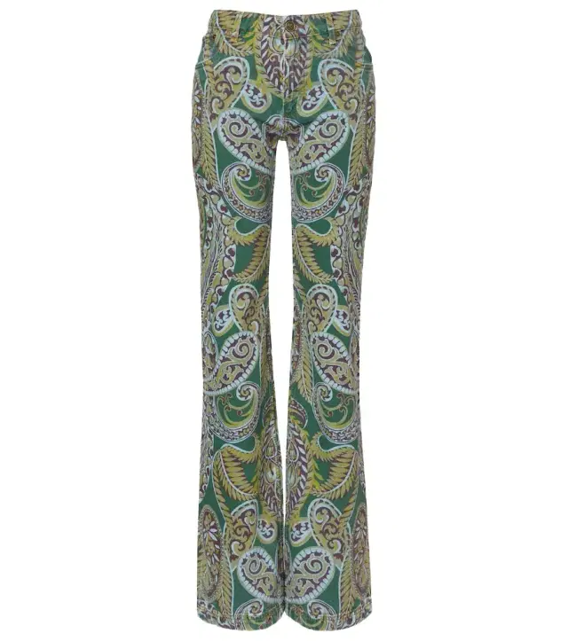 Etro Paisley high-rise bootcut jeans