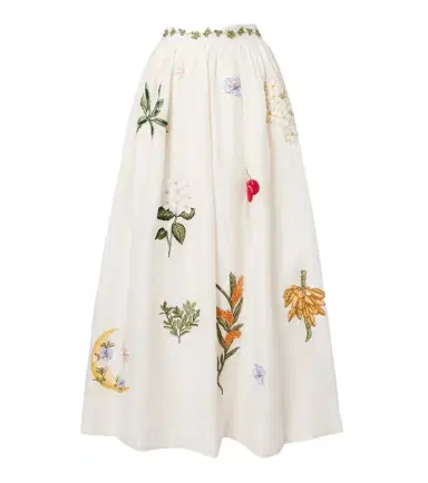 Agua by Agua Bendita Tangelo embroidered linen maxi skirt | Thumbnail 1