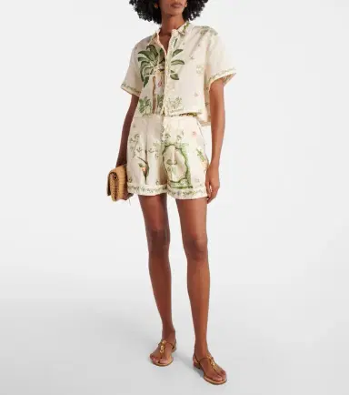 Agua by Agua Bendita Rommy floral linen Bermuda shorts | Thumbnail 5
