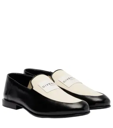 Givenchy Label leather and canvas loafers | Thumbnail 1 Givenchy Label leather and canvas loafers | Thumbnail 1
