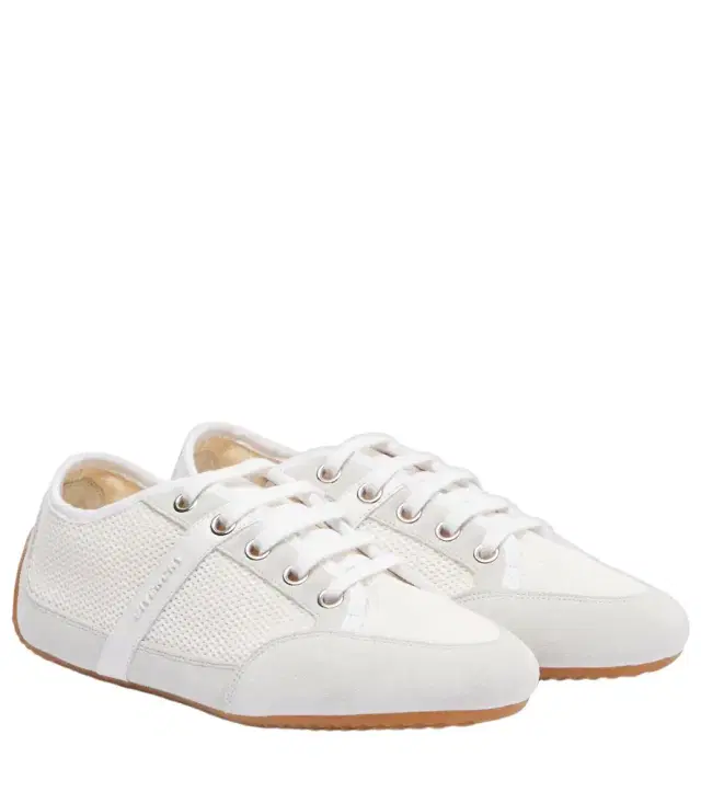 Slim suede-trimmed sneakers