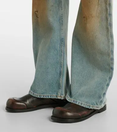 Acne Studios 2021F distressed mid-rise wide-leg jeans | Thumbnail 3