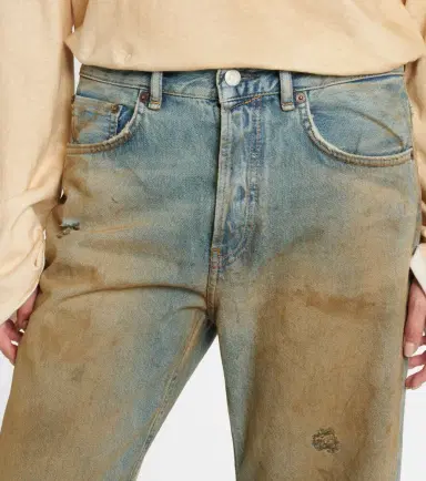 Acne Studios 2021F distressed mid-rise wide-leg jeans | Thumbnail 5