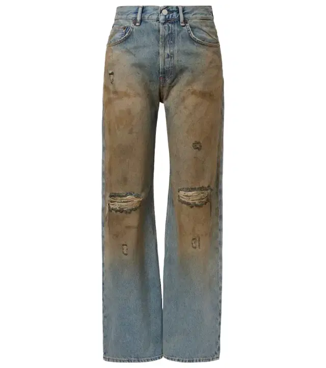 Acne Studios 2021F distressed mid-rise wide-leg jeans