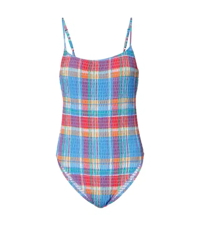 Polo Ralph Lauren Smocked Kennedy checked swimsuit