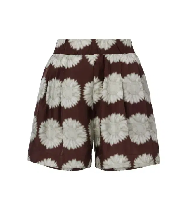 ASCENO Zurich printed silk twill shorts