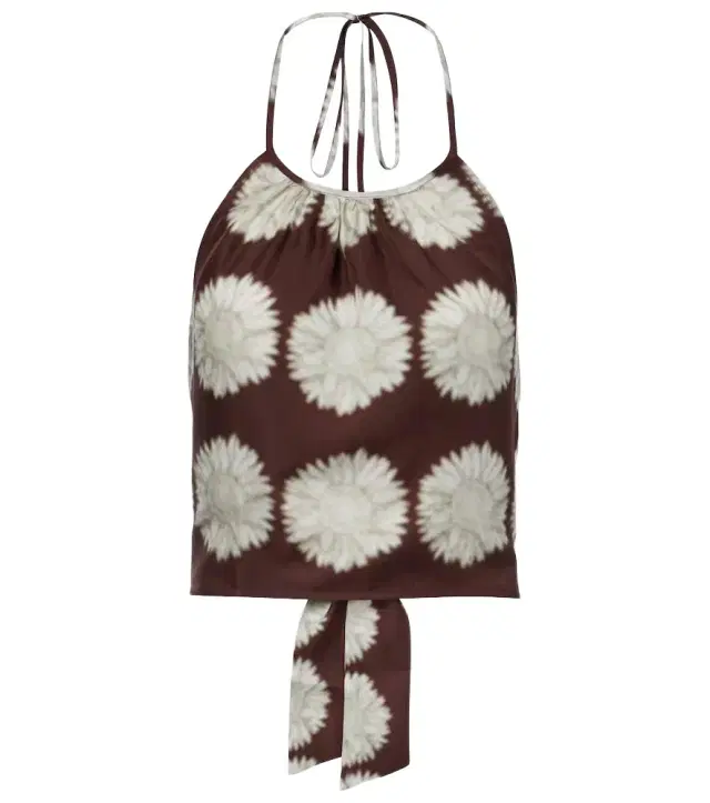 Asceno Bello printed halterneck silk top