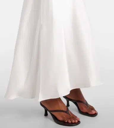 ASCENO Bordeaux silk satin slip dress | Thumbnail 4