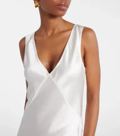 ASCENO Bordeaux silk satin slip dress | Thumbnail 5