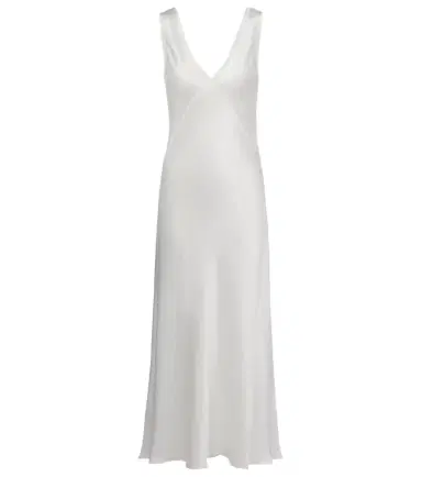 ASCENO Bordeaux silk satin slip dress | Thumbnail 1