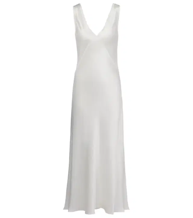 ASCENO Bordeaux silk satin slip dress