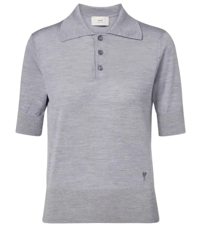 Ami Paris Wool and silk polo shirt
