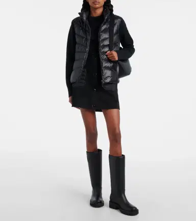 Moncler Down-paneled virgin wool cardigan | Thumbnail 2 Moncler Down-paneled virgin wool cardigan | Thumbnail 2
