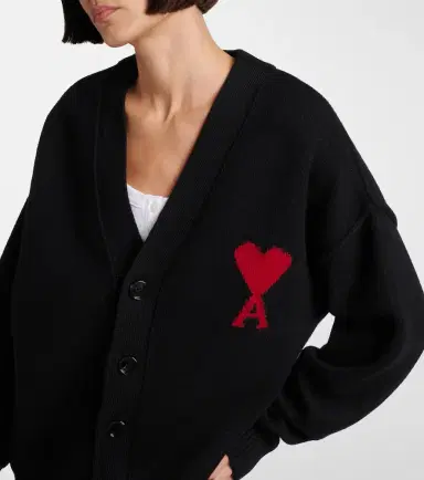 AMI PARIS Ami de Caur virgin wool cardigan | Thumbnail 3
