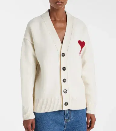 AMI PARIS Ami de Caur virgin wool cardigan | Thumbnail 4