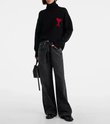 AMI PARIS Ami de Caur virgin wool turtleneck sweater | Thumbnail 3