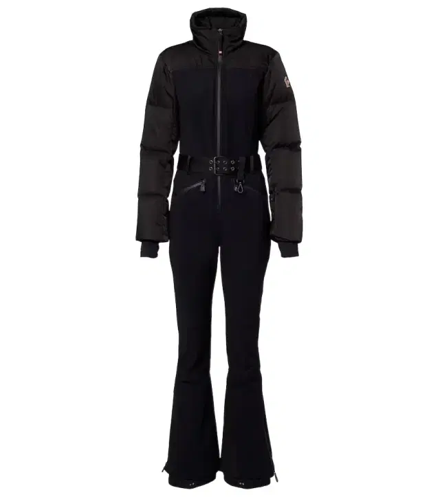 Belted down ski suit