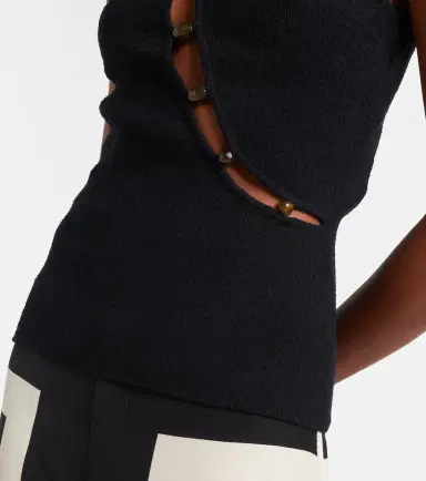 SIR Chiara cutout cotton-blend bouclé tank top | Thumbnail 3