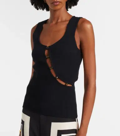 SIR Chiara cutout cotton-blend bouclé tank top | Thumbnail 4
