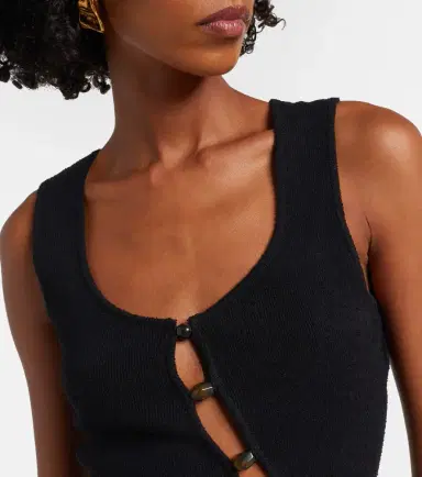 SIR Chiara cutout cotton-blend bouclé tank top | Thumbnail 5