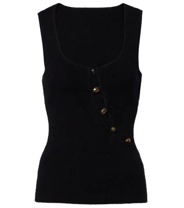 SIR Chiara cutout cotton-blend bouclé tank top