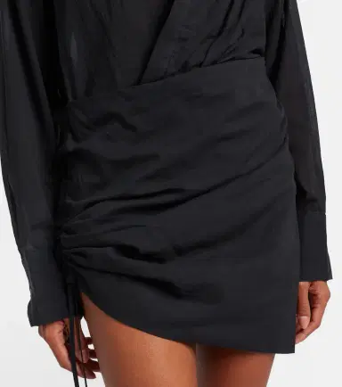 SIR. Azura ruched cotton wrap dress | Thumbnail 3 SIR. Azura ruched cotton wrap dress | Thumbnail 3