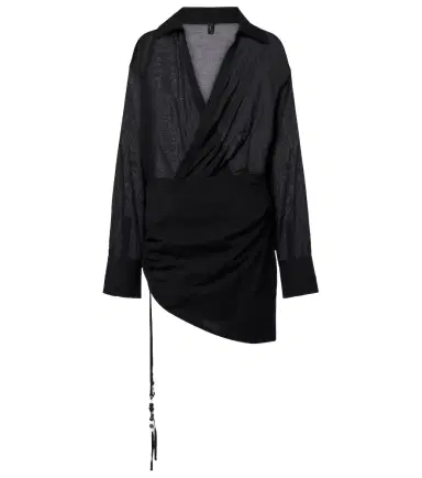 SIR. Azura ruched cotton wrap dress | Thumbnail 1 SIR. Azura ruched cotton wrap dress | Thumbnail 1